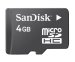 Sandisk 4GB MicroSDHC  Memory Card with SD Adapter (BULK Packaging)